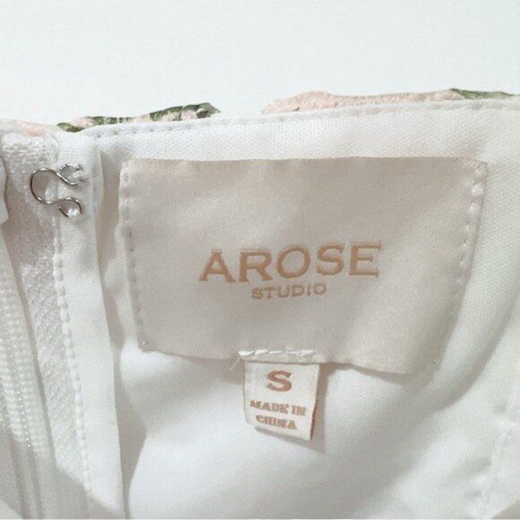 NWOT Arose Studio Deanna Short Sleeve Square Neck Spring Floral Mini Dress - Picture 5 of 9